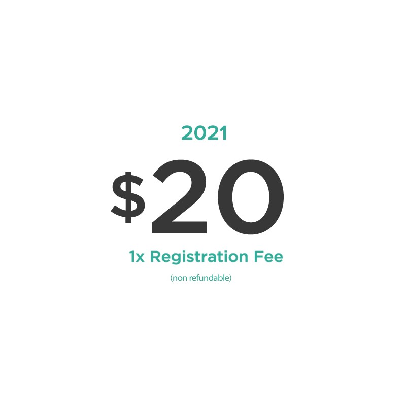 $20  One Time Registration Fee for 2021